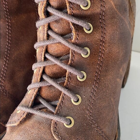 Born Cass Brown Suede Block Heel Boots Sz 8.5 Boho Moto Combat Urban Festival - Picture 15 of 15